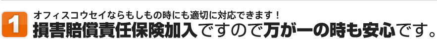 1.オフィスコウセイならもしもの時にも適切に対応できます！/損害賠償責任保険加入ですので万が一の時も安心です。