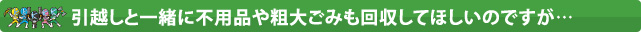 引越しと一緒に不用品や粗大ごみも回収してほしいのですが…